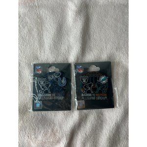 Raiders allegiant stadium pins vs. Miami Dolphins and Indianapolis Colts.